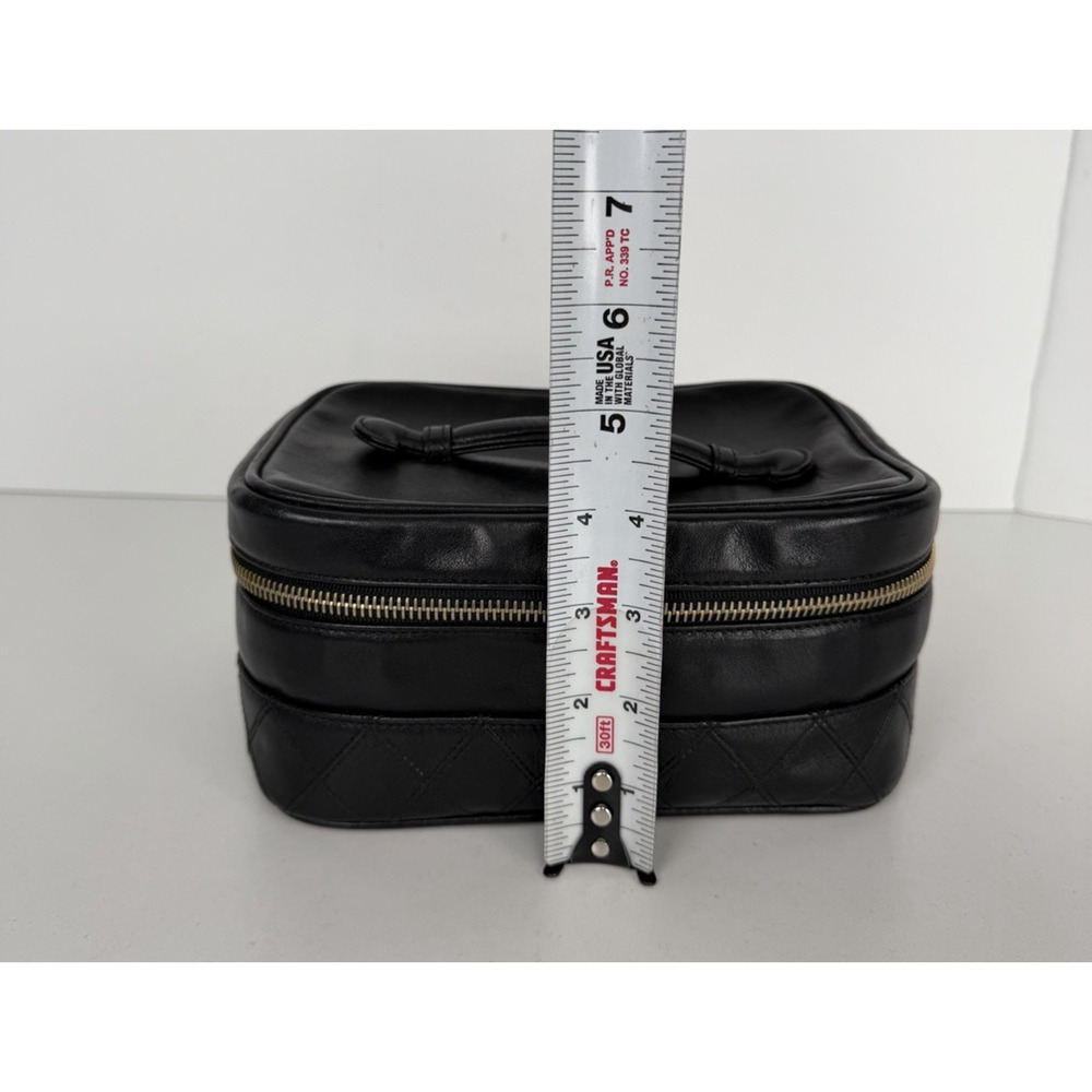 Chanel Vanity Case Vintage Black Quilted Lambskin Top Handle 1989-1991 S11 - Picture 15 of 15